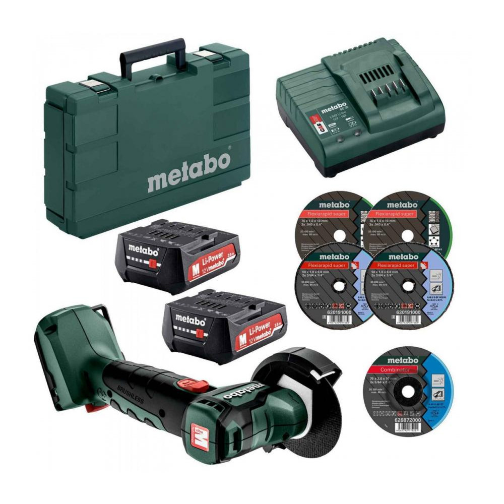 Болгарка (кутова шліфмашина) акумуляторна Metabo PowerMaxx CC 12 BL