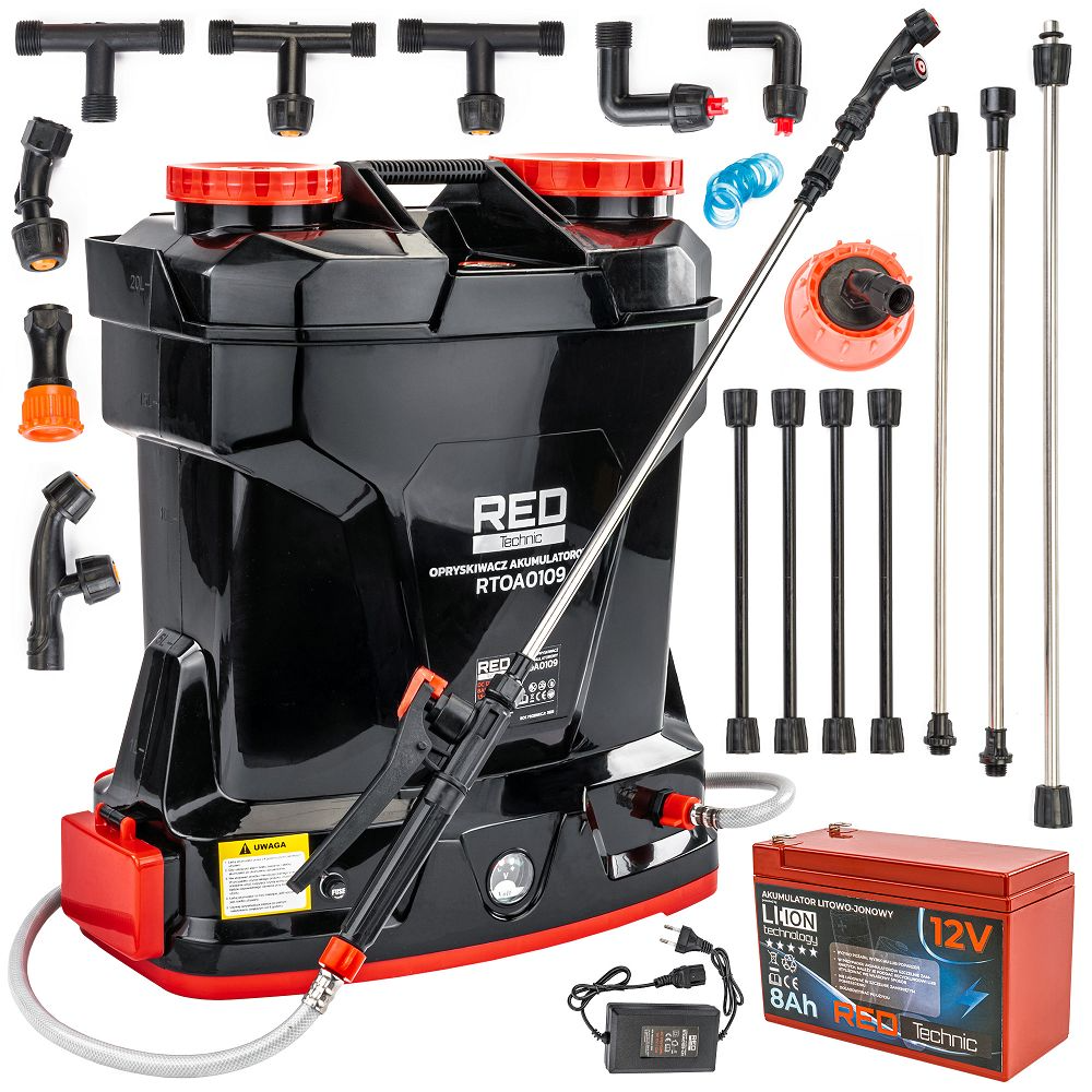 Обприскувач акумуляторний ранцевий RED TECHNIC RTOA0109
